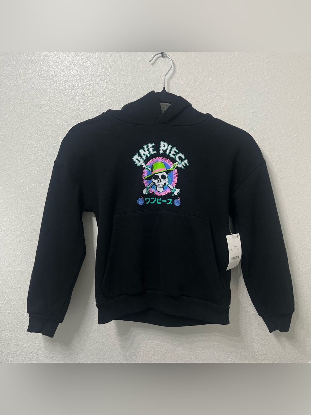 One Piece Kids Black Graphic Hoodie